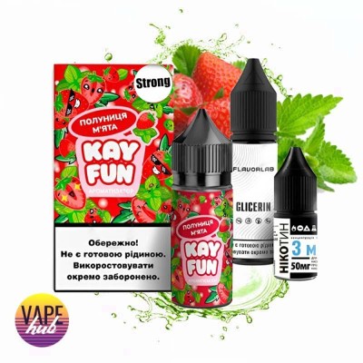 Набор для самозамеса Kayfun Strong 30 мл 50 мг - Strawberry Mint - купити