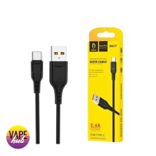 Дата кабель - DENMEN D01T 2.4 A Type C Black