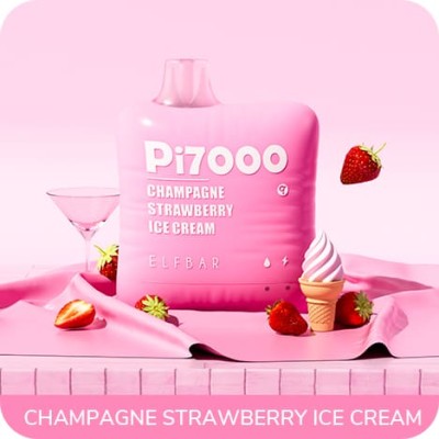 Одноразовая Pod Система Elf Bar Pi7000 Champagne Strawberry Ice Cream на 7000 затяжок - купити