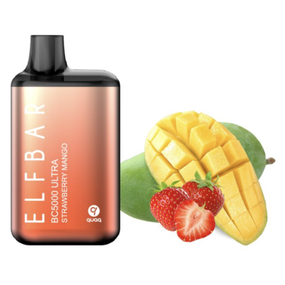 Одноразовая Pod Система Elf Bar Bc5000 Ultra Strawberry Mango Одноразовый на 5000 затяжок - купити