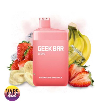 Одноразовая Pod Система Geek Bar B5000 Strawberry Banana Ice на 5000 затяжок - купити