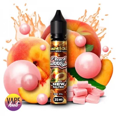 Жидкость Marvellous Brew New Salted 30 Мл 35 Мг Peach Bubblegum - купити