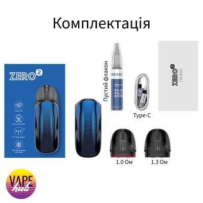 Pod Система Vaporesso Zero 2 Kit Black Blue - купити