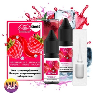 Набор Flavorlab Disposable Puff Strong 10 Мл 50 Мг Raspberry Ice Lemonade - купити