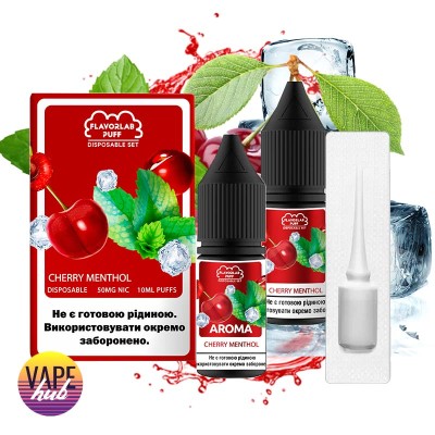 Набор Flavorlab Disposable Puff 10 Мл 50 Мг Cherry Menthol - купити