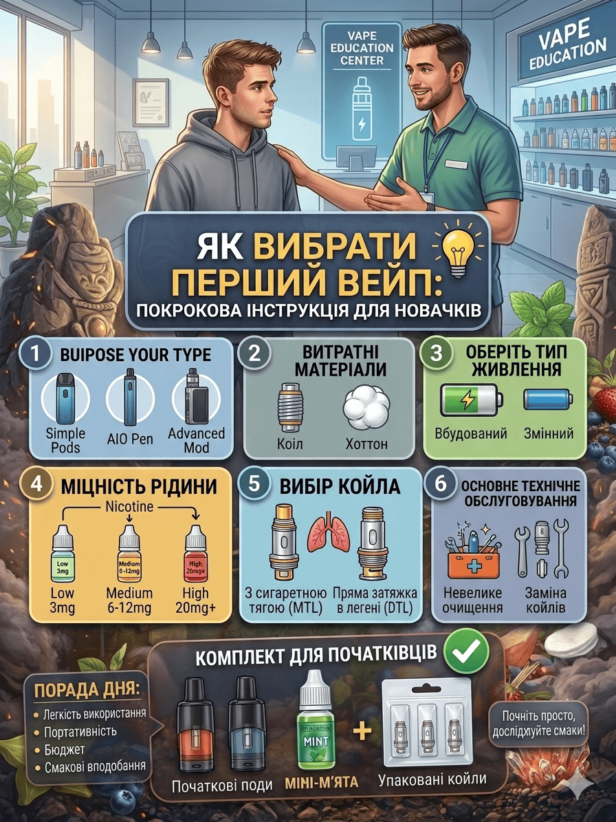 Покроковий гайд як вибрати перший вейп для новачків